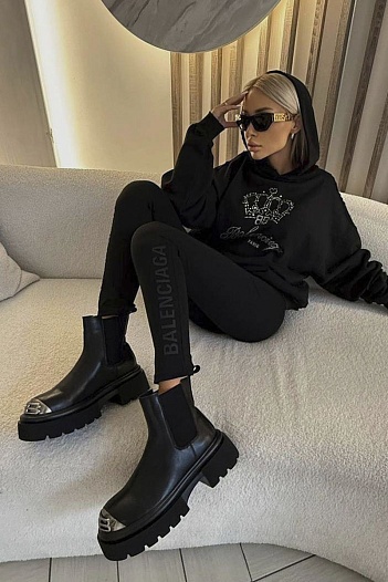 Женские черные леггинсы Balenciaga   