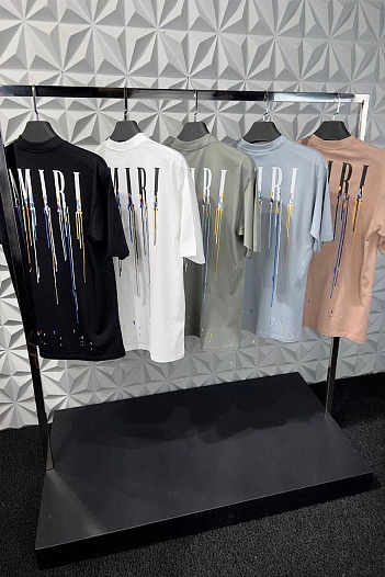 Мужская бежевая футболка Amiri   