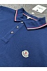 Мужское поло синего цвета Moncler logo-patch