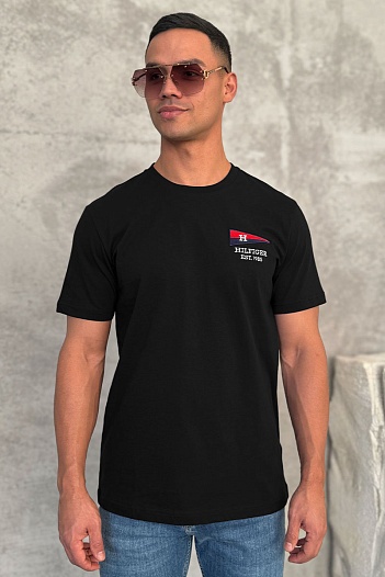 Мужская футболка Tommy Hilfiger flag logo - Black   