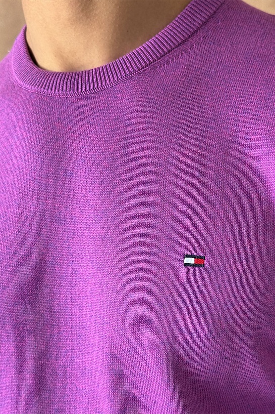 Мужская кофта Tommy Hilfiger фиолетового цвета logo-embroidered