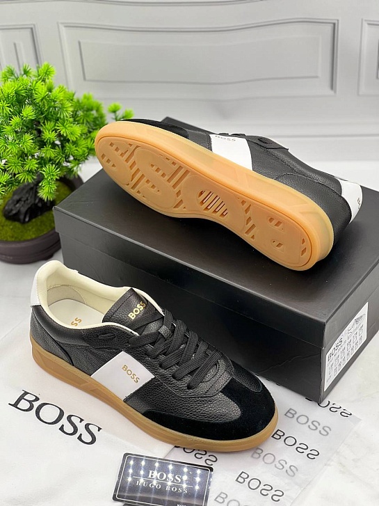Кожаные кроссовки Hugo Boss Brandon Tenn - Black