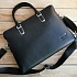 Кожаная чёрная сумка Montblanc 39x29 см