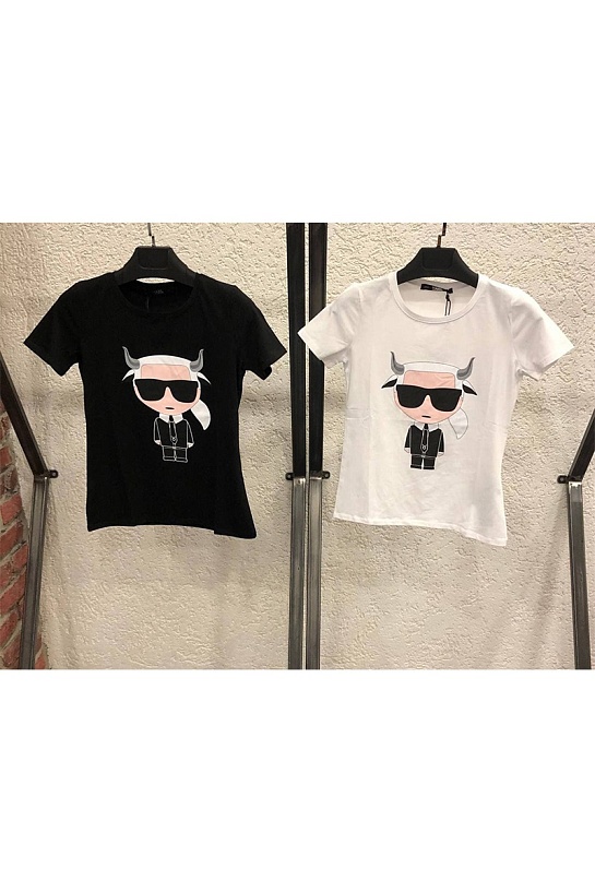 Женская чёрная футболка Karl Lagerfeld "Taurus"