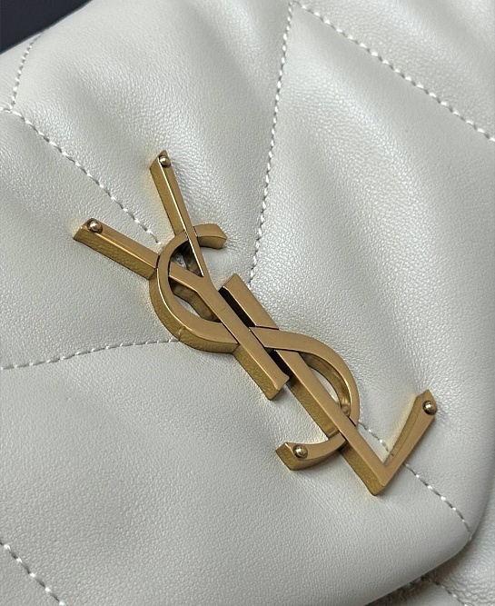 Женская кожаная сумка Yves Saint Laurent Loulou Premium 28x17x9 см - White