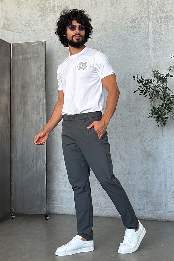 Мужские брюки цвета хаки Zilli slim fit   