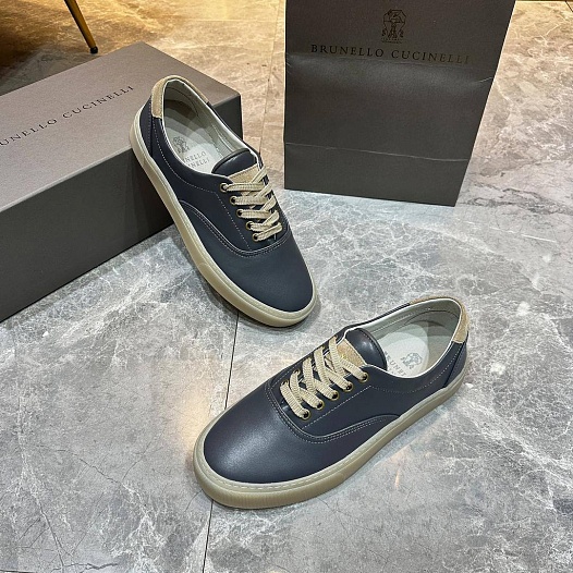 Кожаные кеды Brunello Cucinelli Sail low-top - Grey   