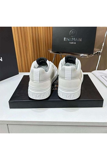 Кожаные кроссовки Balmain B-Skate Low-Top - White / Grey   