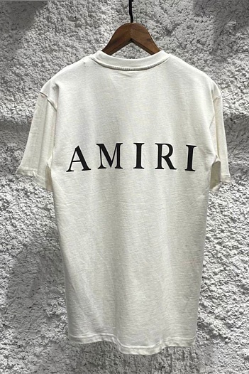 Белая мужская футболка Amiri logo-print   