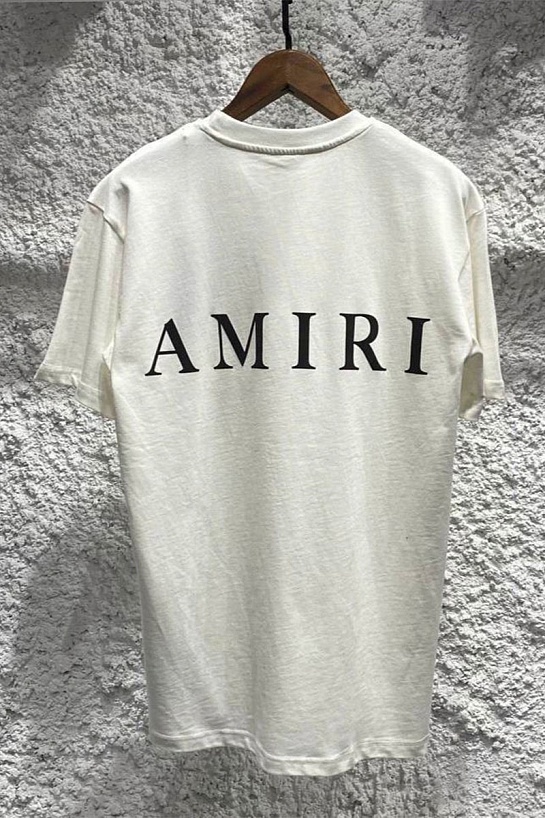 Белая мужская футболка Amiri logo-print