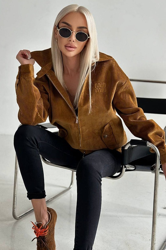 Женский вельветовый бомбер MIU MIU