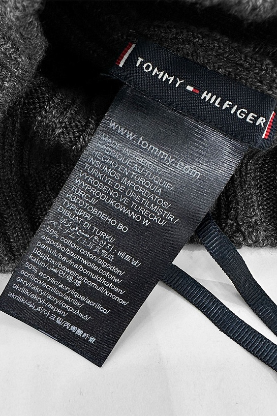 Мужская серая шапка Tommy Hilfiger logo-patch