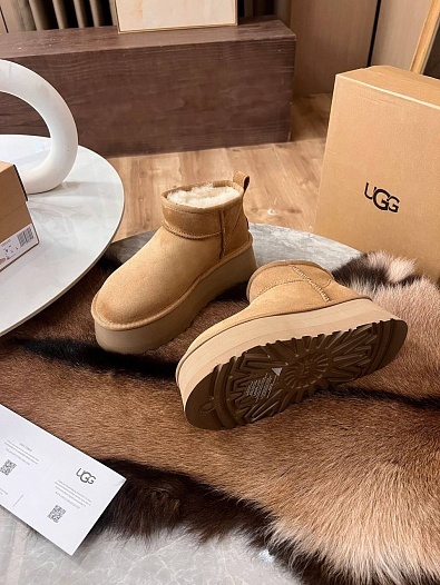 Женские ботинки UGG Classic Ultra Mini Platform - Chestnut   