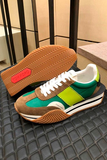 Мужские зелёные кроссовки Tom Ford   