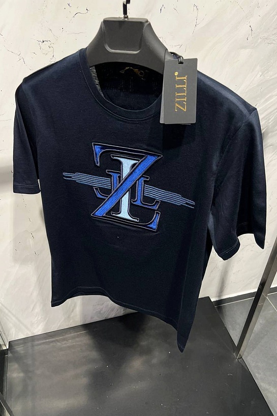 Мужская тёмно-синяя футболка Zilli