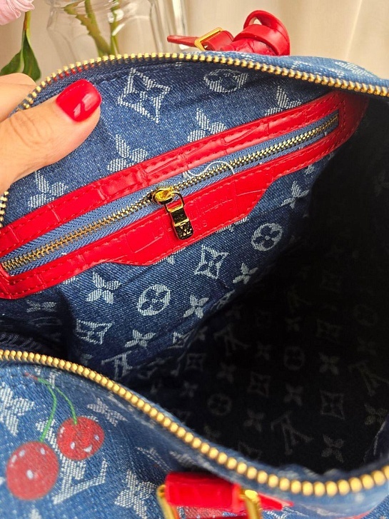 Сумка Louis Vuitton x Takashi Murakami Cherry Speedy Denim 30x22 см
