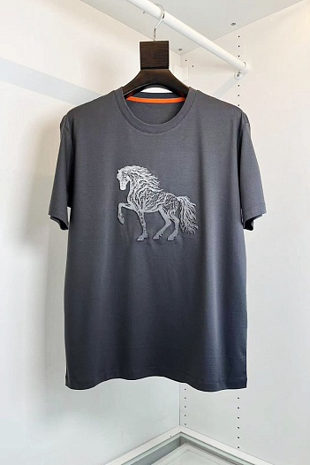 Мужская футболка Hermes horse logo - Grey   