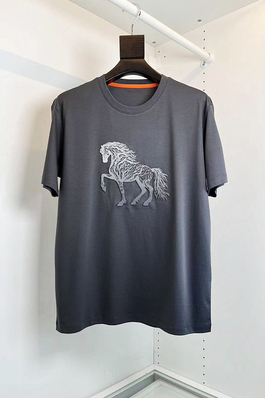 Мужская футболка Hermes horse logo - Grey