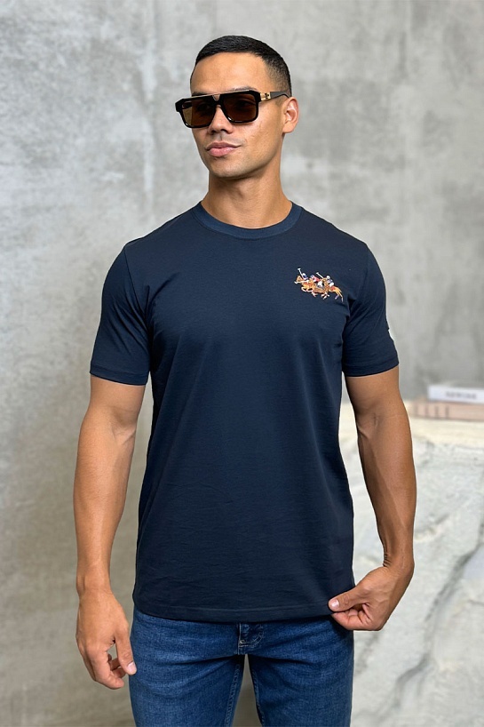 Мужская тёмно-синяя футболка Роlо Ralрh Lаurеn Match Club