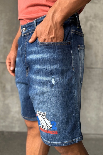 Синие джинсовые шорты Dsquared2 x OVO   