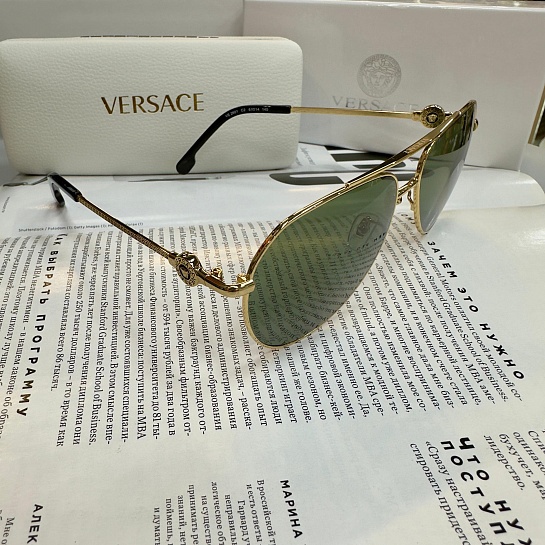 Солнцезащитные очки Versace Aviator - Green / Gold