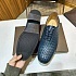 Мужские кожаные ботинки Bottega Veneta Intrecciato - Navy
