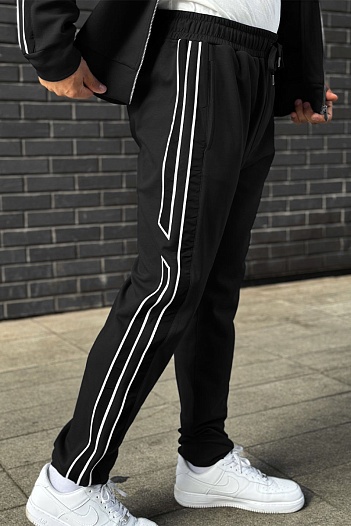 Мужские спортивные штаны Hermes чёрного цвета   