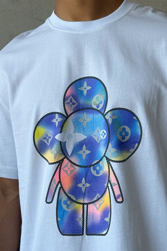 Оверсайз футболка Louis Vuitton белого цвета