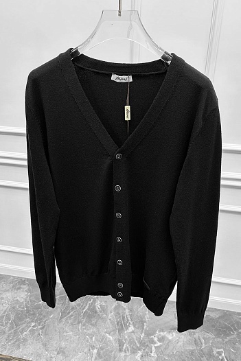 Мужской кардиган Brioni logo-detail - Black   