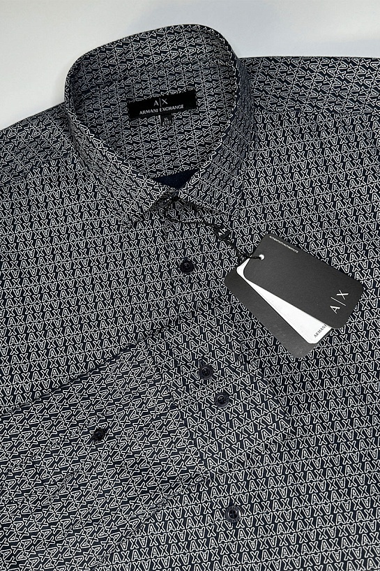 Мужская тёмно-синяя рубашка Armani Exchange