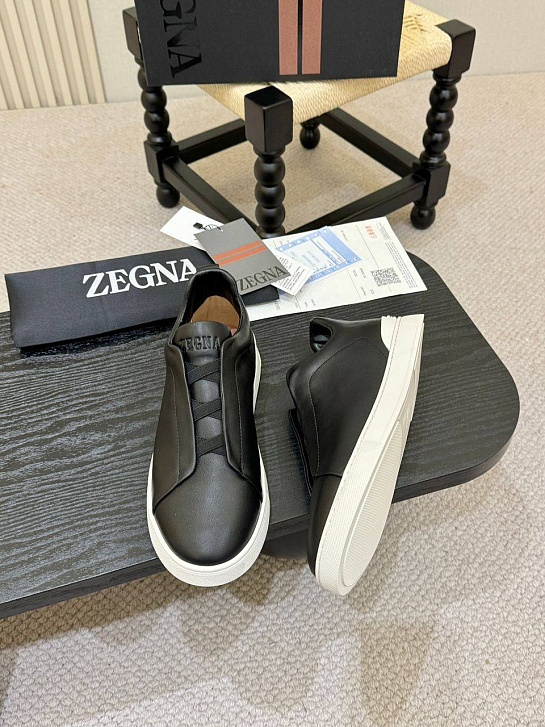 Мужские кроссовки Ermenegildo Zegna Triple Stitch - Black