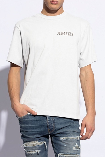 Мужская белая футболка Amiri Baroque   