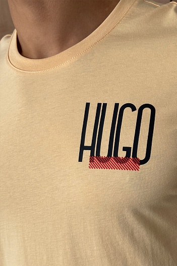 Мужская бежевая футболка Hugo Boss   