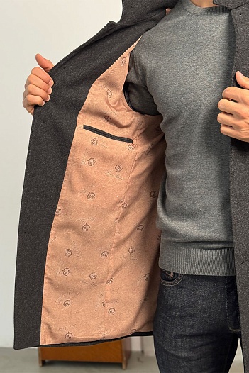 Мужское пальто серого цвета Loro Piana   