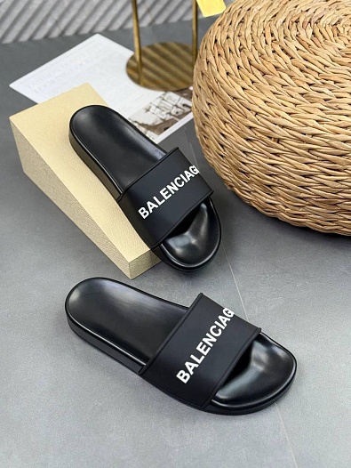 Мужские шлёпанцы Balenciaga embossed-logo   