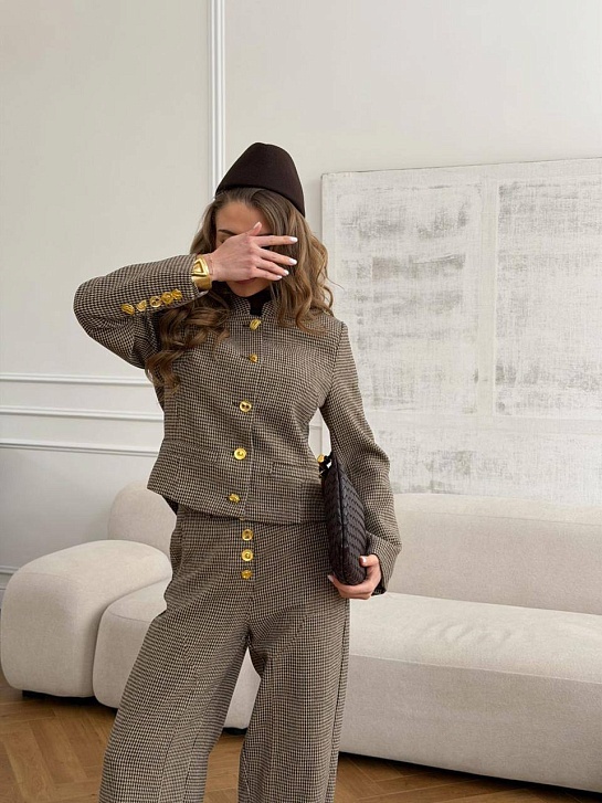 Женский классический костюм Schiaparelli premium - Brown