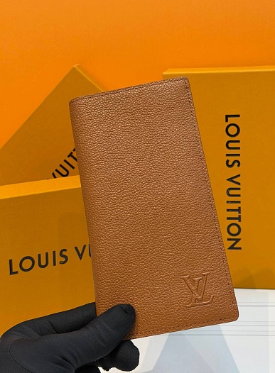 Кожаный бумажник Louis Vuitton Brazza premium 10x19x2 см   