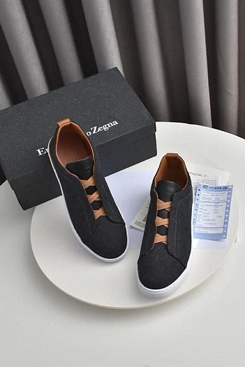 Чёрные кроссовки Ermenegildo Zegna Triple Stitch Wool   