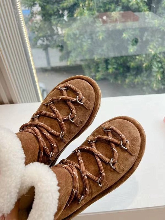 Женские замшевые угги с мехом MIU MIU Premium