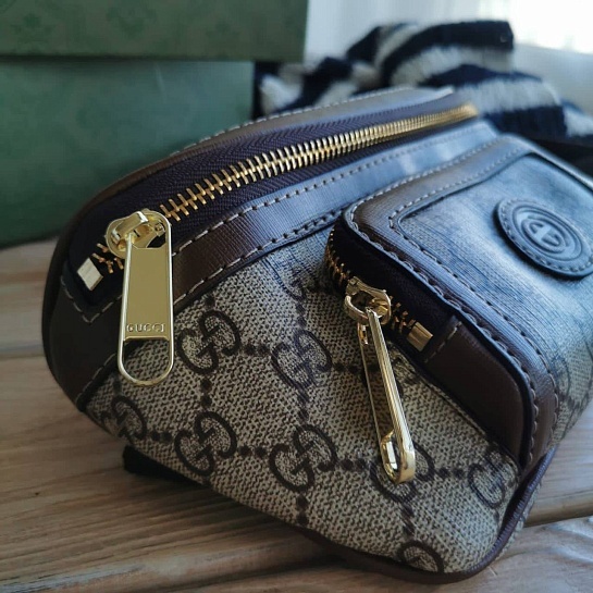 Сумка на пояс Gucci Interlocking G 23x12x2.5 см - Brown