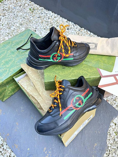 Женские кожаные кроссовки Gucci GG Run   