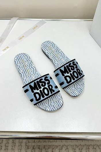 Женские шлёпанцы Dior Dway Premium - Blue   