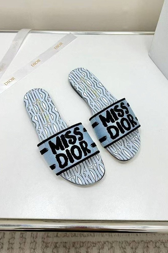 Женские шлёпанцы Dior Dway Premium - Blue