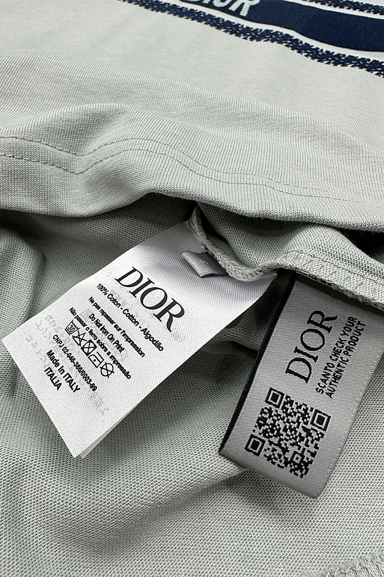 Мужская оверсайз футболка Dior - Grayish Green