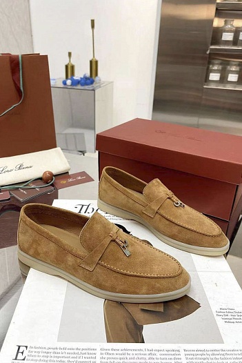 Женские замшевые лоферы Loro Piana Summer Charms Walk premium   