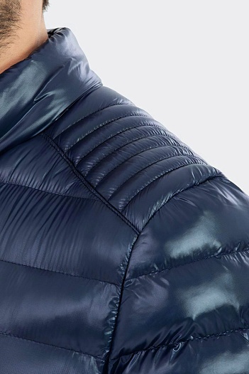 Мужская тёмно-синяя куртка Lacoste logo-patch   