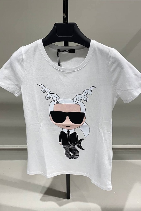 Женская белая футболка Karl Lagerfeld "Capricorn"