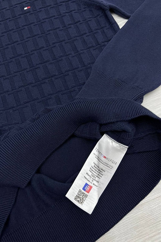 Мужской джемпер Tommy Hilfiger logo-embroidered - Navy