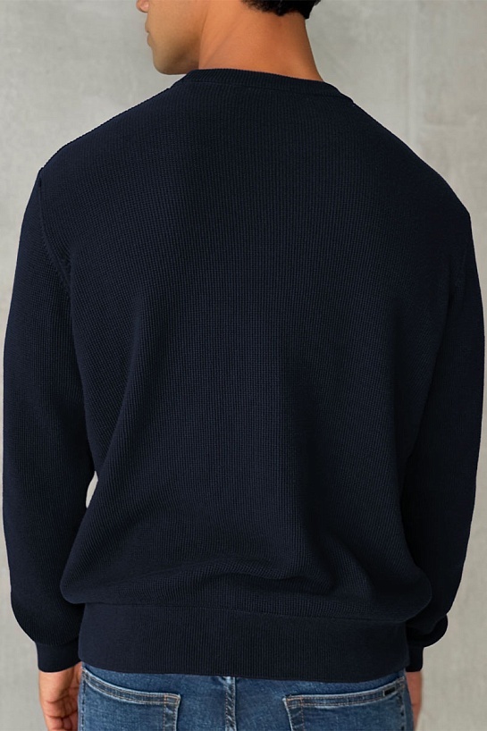 Мужской джемпер синего цвета Hugo Boss logo-embroidered