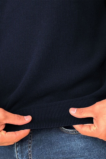 Мужской джемпер синего цвета Hugo Boss logo-embroidered   